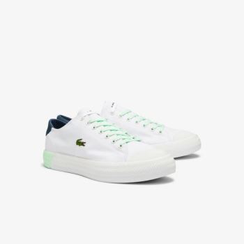 Lacoste Gripshot Canvas and Leather Plimsolls Pánské - Plátěné Boty Bílé / Světle Zelene | CZ-JHHrD3